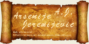 Arsenije Jeremijević vizit kartica